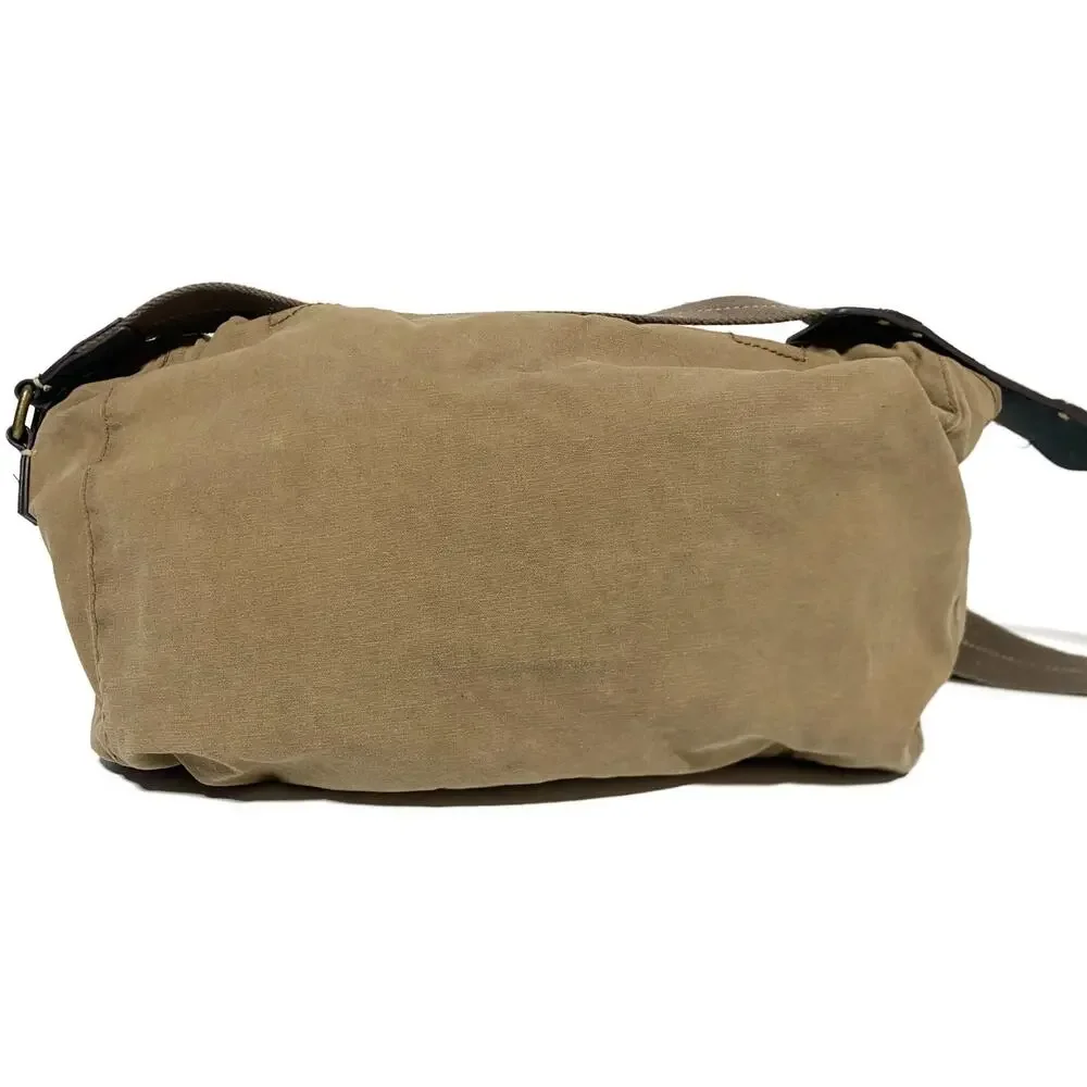 J Crew Broken In Canvas Messenger Bag Distressed Brown With Leather Trim